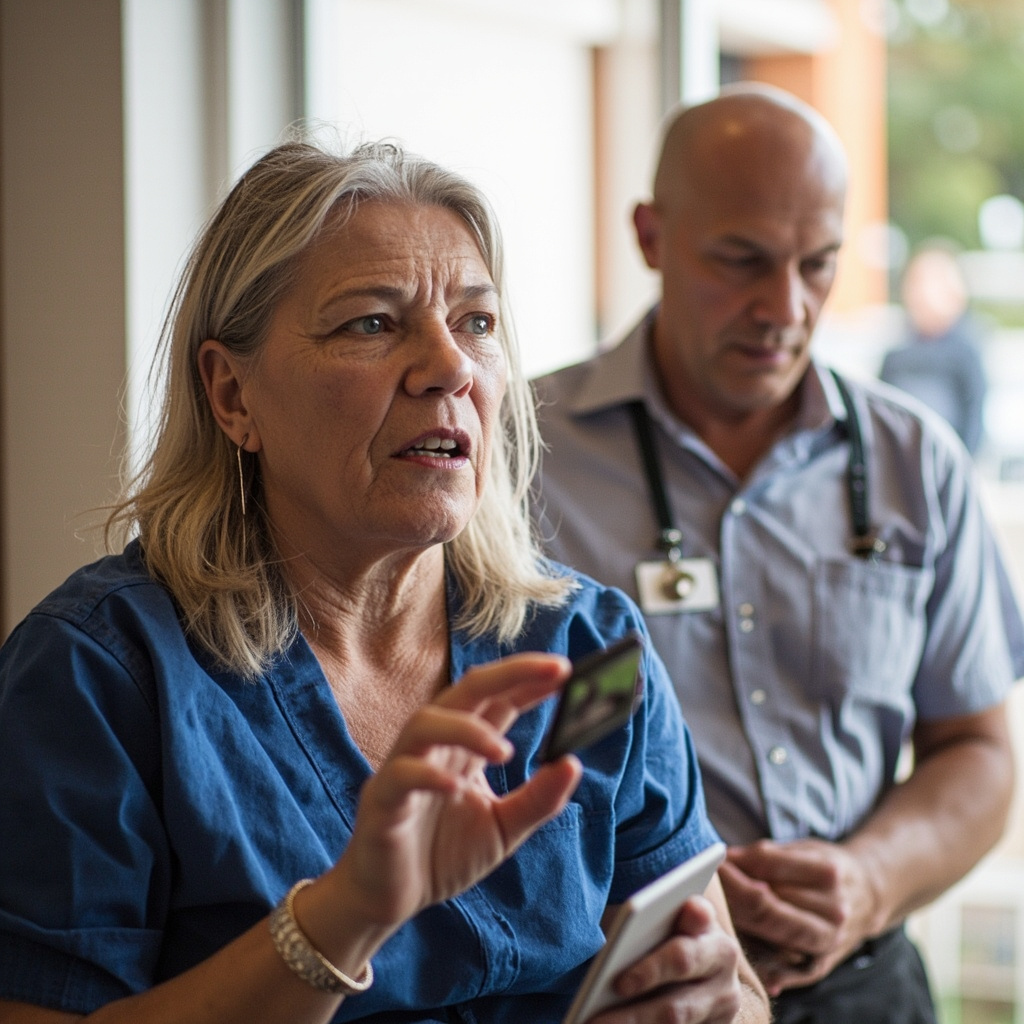 Support worker and elderly resident in a Melbourne aged care facility